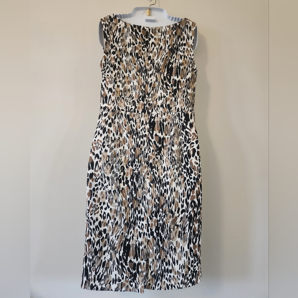 Kasper Dress Brown and Black Midi - Picture 1 of 9